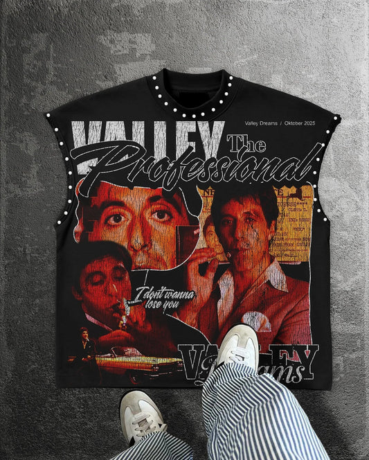 Retro Black Sleeveless Tee